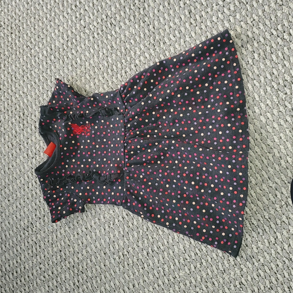 Polka Dot Kids Dress - Black and Red